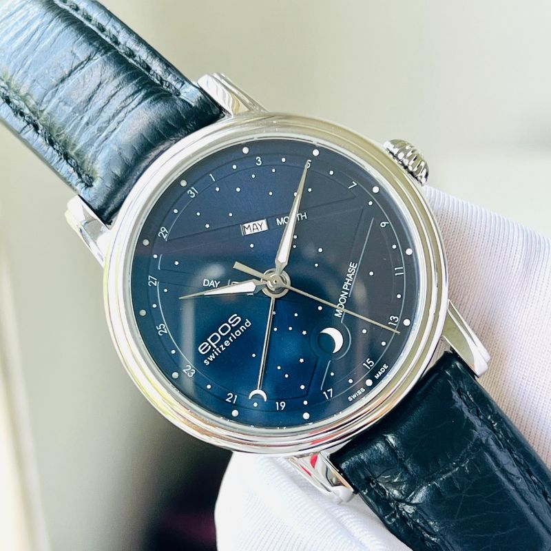 EPOS Emotion 3391 Triple Calendar Moonphase Blue Dial Automatic Size 41mm 2