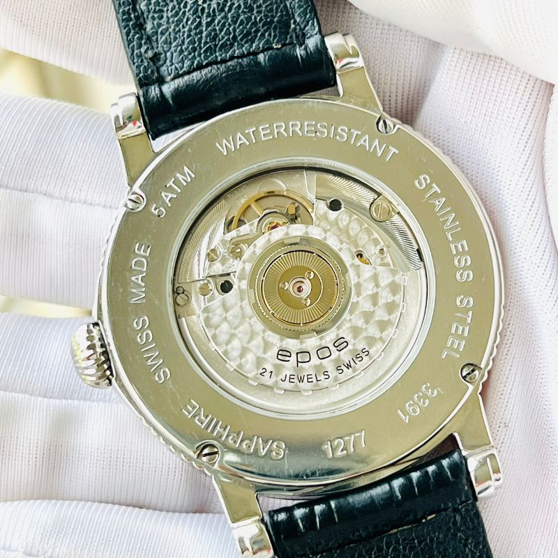 EPOS Emotion 3391 Triple Calendar Moonphase Blue Dial Automatic Size 41mm 3